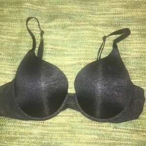 Heathered Black VS Padded Perfect Coverage Bra 38C